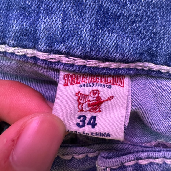 Vintage Designer Deadstock True Religion Jeans - Light Blue Size 35x27 - Picture 4 of 8